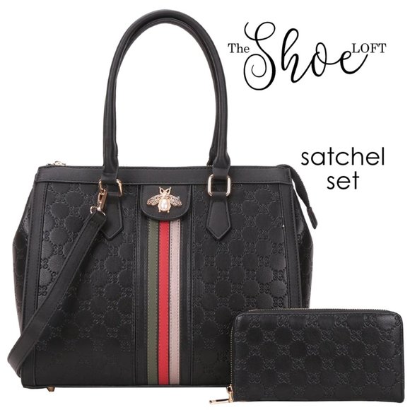 Quilted Bee Striped Backpack and Wallet Set - Picture 5 of 12